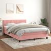 VidaXL Divan Bed with Mattress Pink 140x190 Cm Velvet 3141424