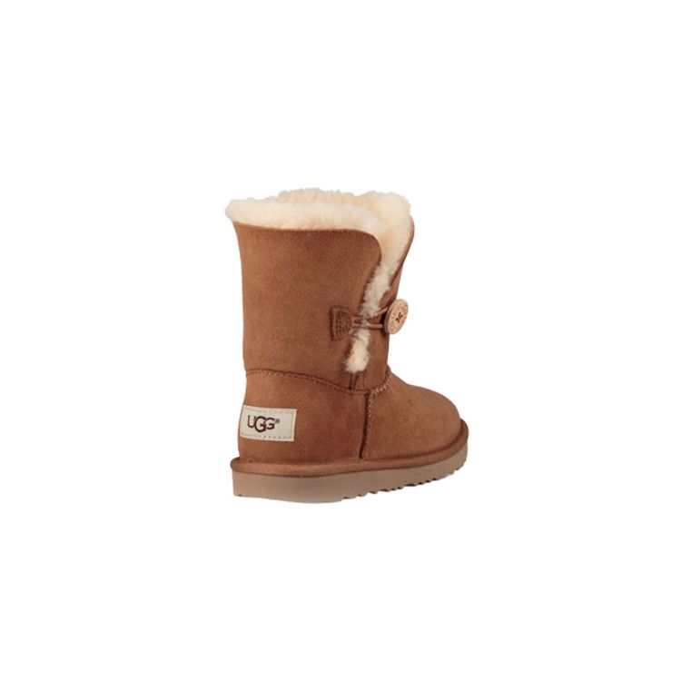 UGG Детские зимние ботинки Bailey Button II из овчины, толстые, теплые, прочные, амортизирующие, нескользящие, детские ботинки каштаново-коричневого цвета 1017400T-CHE