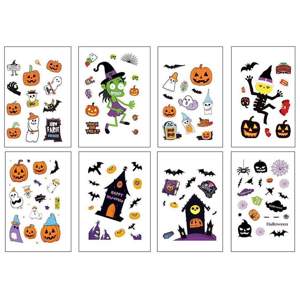 8 Halloween Party Card Stickers DIY Notebook Small Card Mobile Phone Case Can Be Decorated With Holiday Gifts