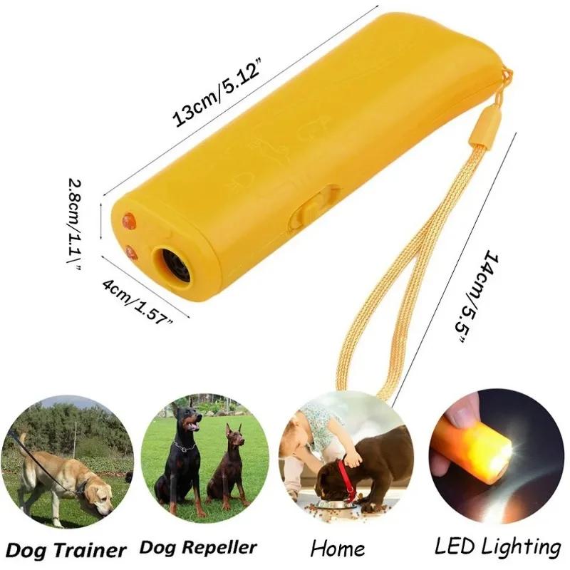Dog Ultrasonic Anti Barking Device 3 In 1 Dog Training Anti-barking Device with Flash Light Outdoor Pets Dogs Repellent Training