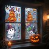 Decorative Window Posters Halloween Cartoon Cling Stickers, Ghost Pumpkin Candy Glass Decals, Self-Adhesive Removable Indoor Festive Scene Setters Art