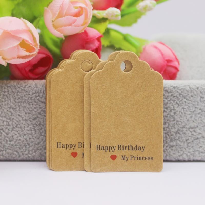 100pcs+100string 3x5cm White/kraft Paper. Thank You for Handcrafting the Label Hang Tag