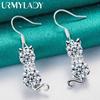 925 Sterling Silver Fox Zircon Earrings For Women Charm Jewelry