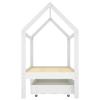 Kids  Bed with Drawer White Solid Pine Wood 80 x 160 cm