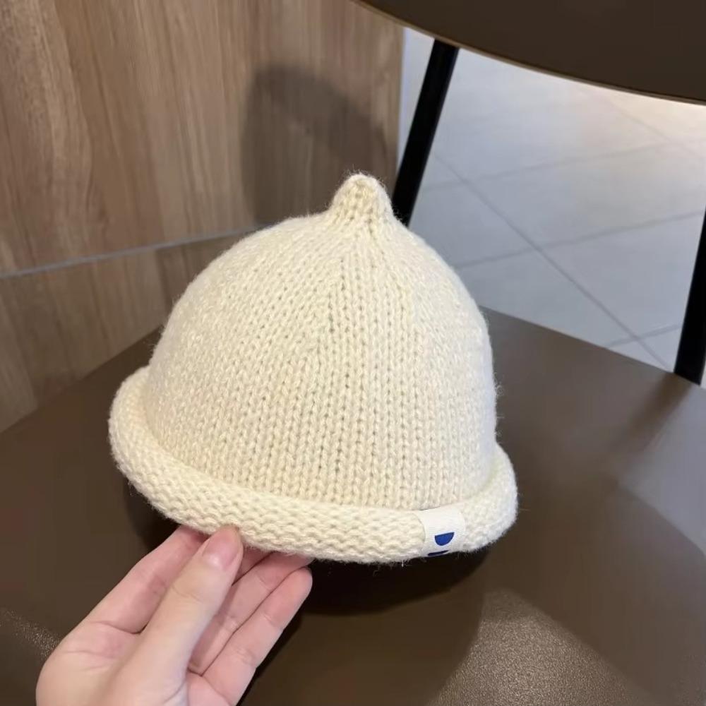 Knitted Autumn Winter Children's Cap Warm Brimless Hat Casual Melon Cap for 1-5Y Baby