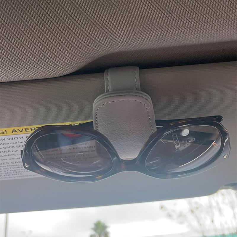 Держатели солнцезащитных очков для автомобильного солнцезащитного козырька, магнитная кожаная вешалка для очков, зажим для очков для автомобиля, зажим для билетной карты, крепление для очков