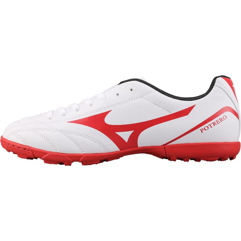 Mizuno TF Rubber Broken Studs Non-slip Lightweight Soccer Shoes Men's White Red Sneakers P1GD189262
