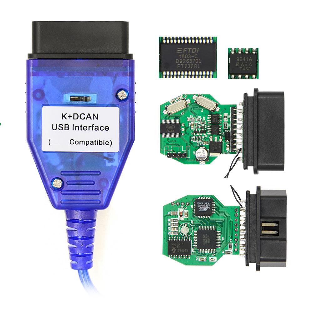 K DCAN K+CAN FTDI Чип OBD2 Автомобильные Диагностические Инструменты OBD 2 Сканер Переключатель USB Интерфейсный Кабель K + DCAN OBD Диагностический Кабель