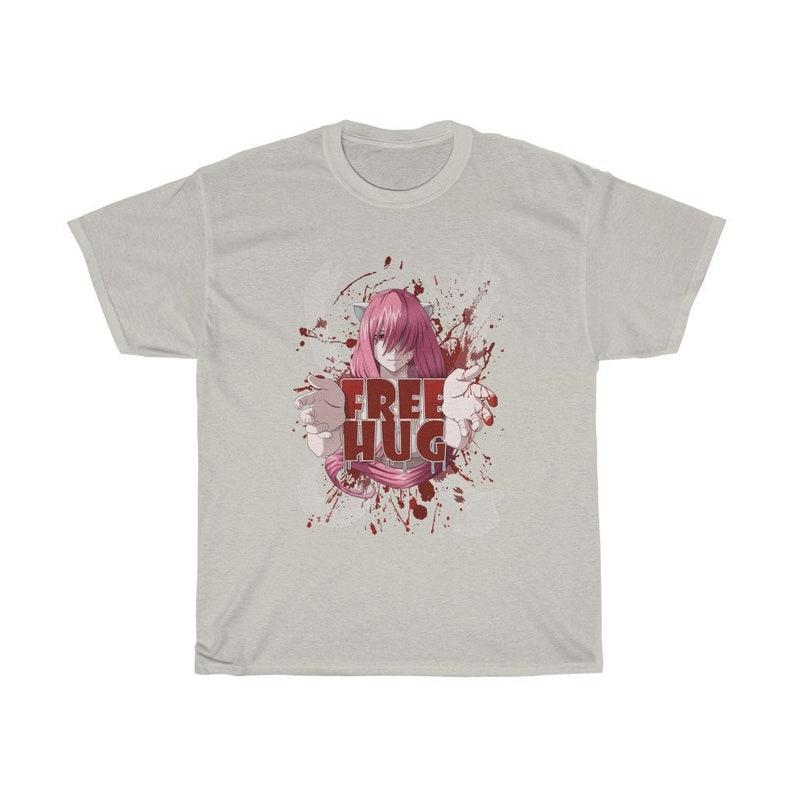 Elfen Lied Люси Ню Бесплатные Объятия Графическая Футболка Унисекс Диклониус Королева Аниме Уличная Одежда Подарок для Фанатов Женская и Унисекс Футболка