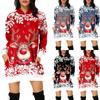 Women's Fashion Loose Casual Pocket Long Sleeve Hoodie Christmas Printed Sweatshirt Top