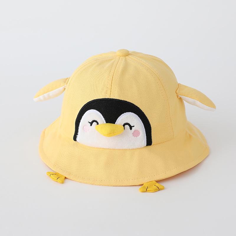 Cute Penguin Bucket Hat for Babies Soft Sun Protection Visor Cap Cartoon Design for Spring and Autumn Lightweight