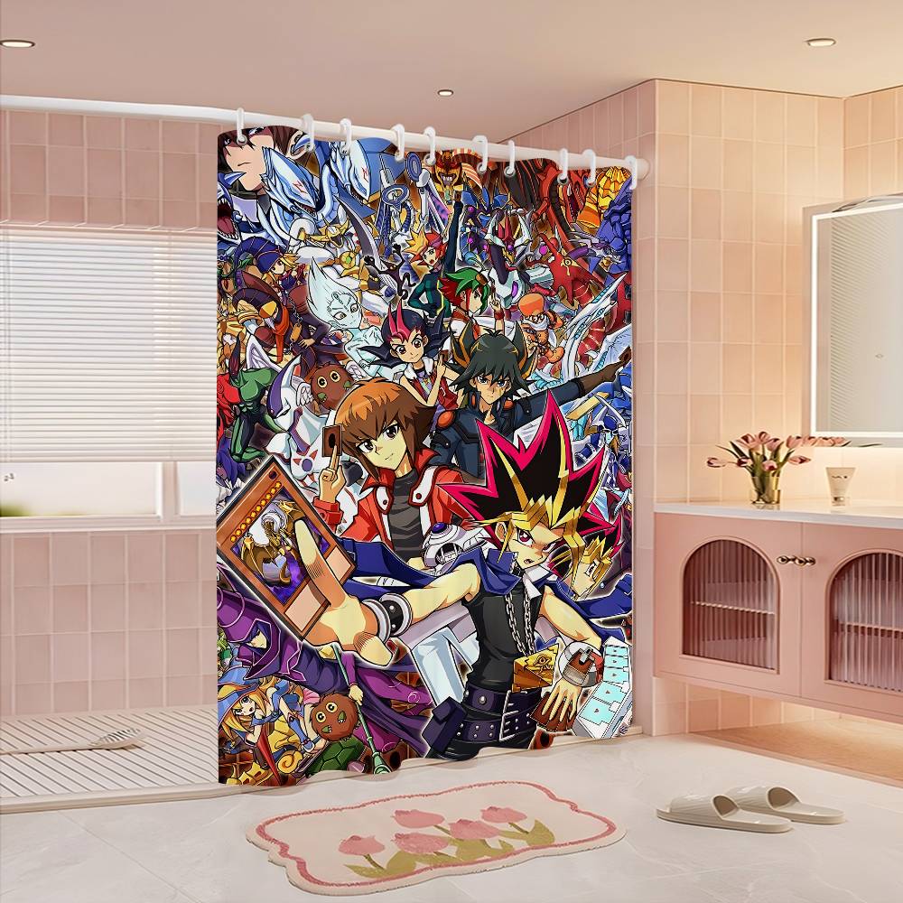 Amine Yu Gi Oh Retro Shower Curtain Summer Beach Bathroom Decorative Shower Curtain, Waterproof