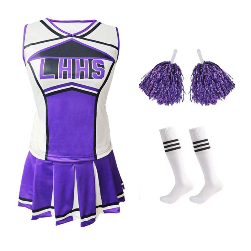 Женский комплект формы чирлидера с помпонами и носками
