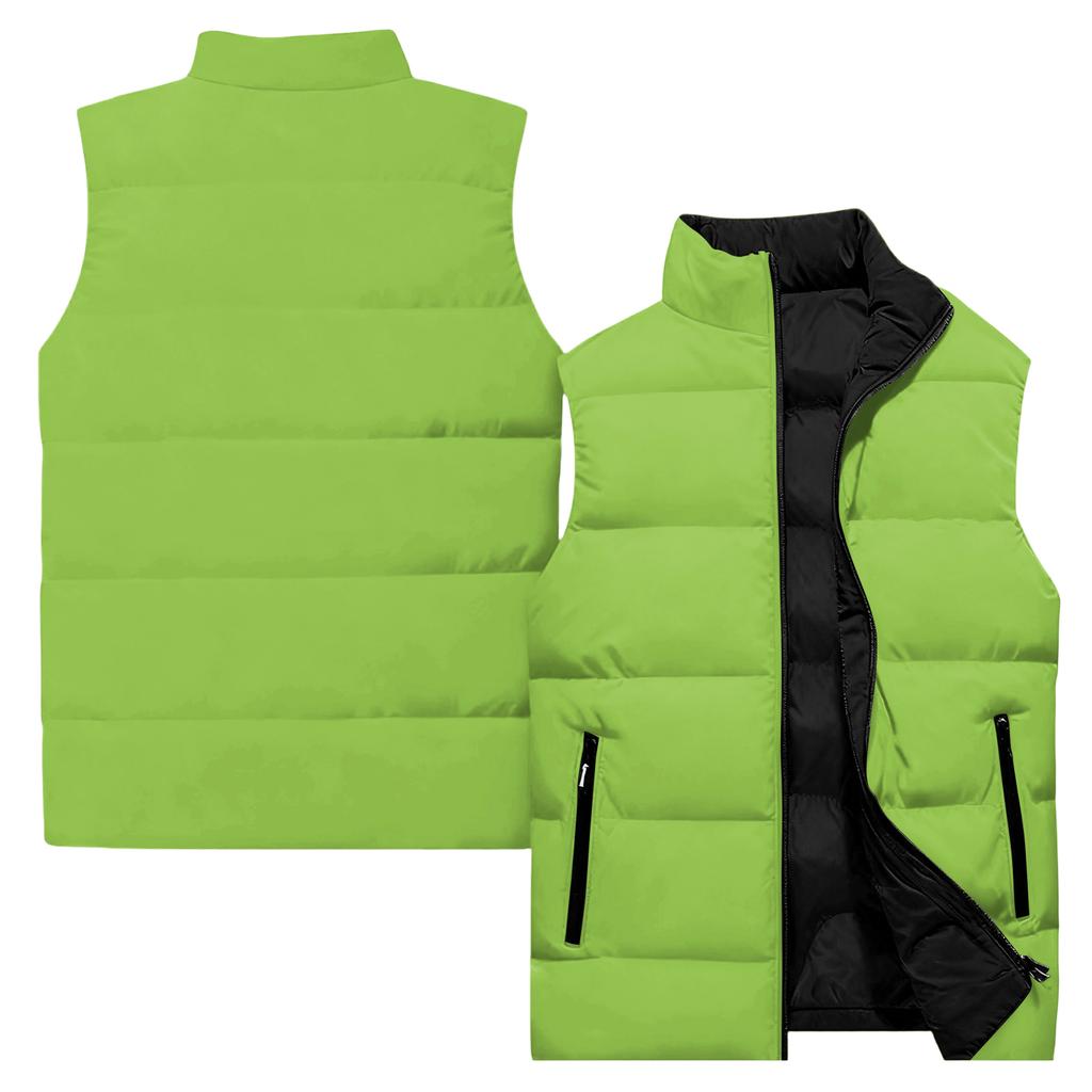 Men's Casual And Fashionable Sleeveless Vest, Solid-color Printed Cotton Jacket