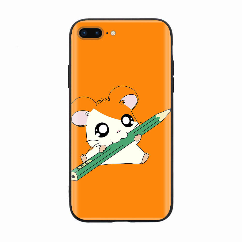 Черный чехол для Xiaomi Redmi 13C Note 9 iPhone XR 7 8 14 15 11 12 13 X XS Pro Max Samsung A25 S23 S24 FE Ultra Plus Hamtaro