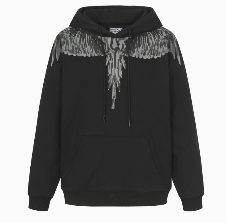 Модный Худи с Пернатыми Крыльями Marcelo: Многоцветная толстовка с фантомными крыльями, унисекс, с круглым вырезом, дизайн с молнией и змеей.