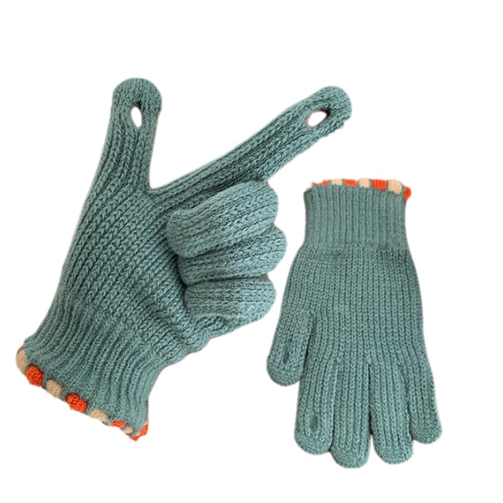 Knitted Five Finger Gloves with Loop Design and Ribbed Cuffs for Everyday Use and Comfortable Hand Protection