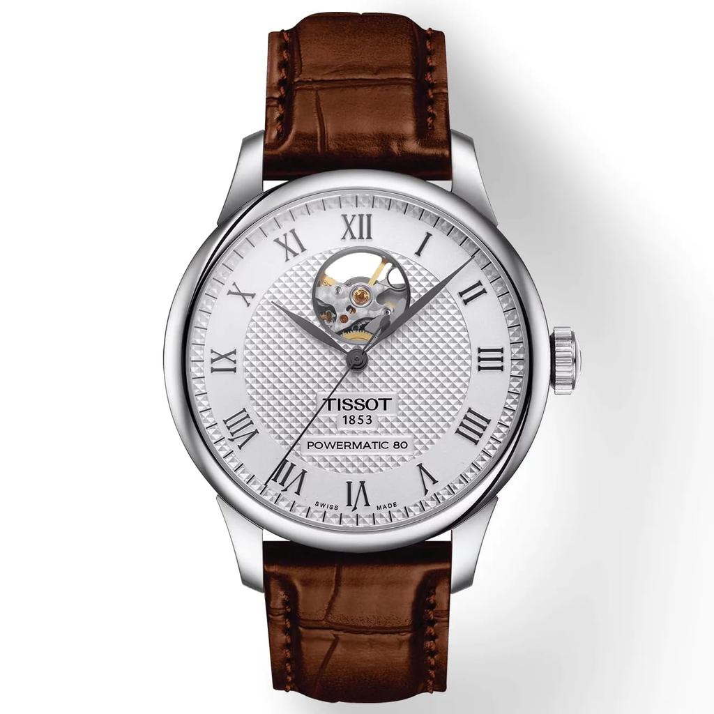 Tissot Le Locle Wristwatch Leather Strap T0064071603301 Men's Silver Dial