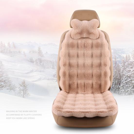 Утолщенные плюшевые подушки для автомобильных сидений, мягкие, пушистые, теплые, нескользящие чехлы для передних и задних сидений