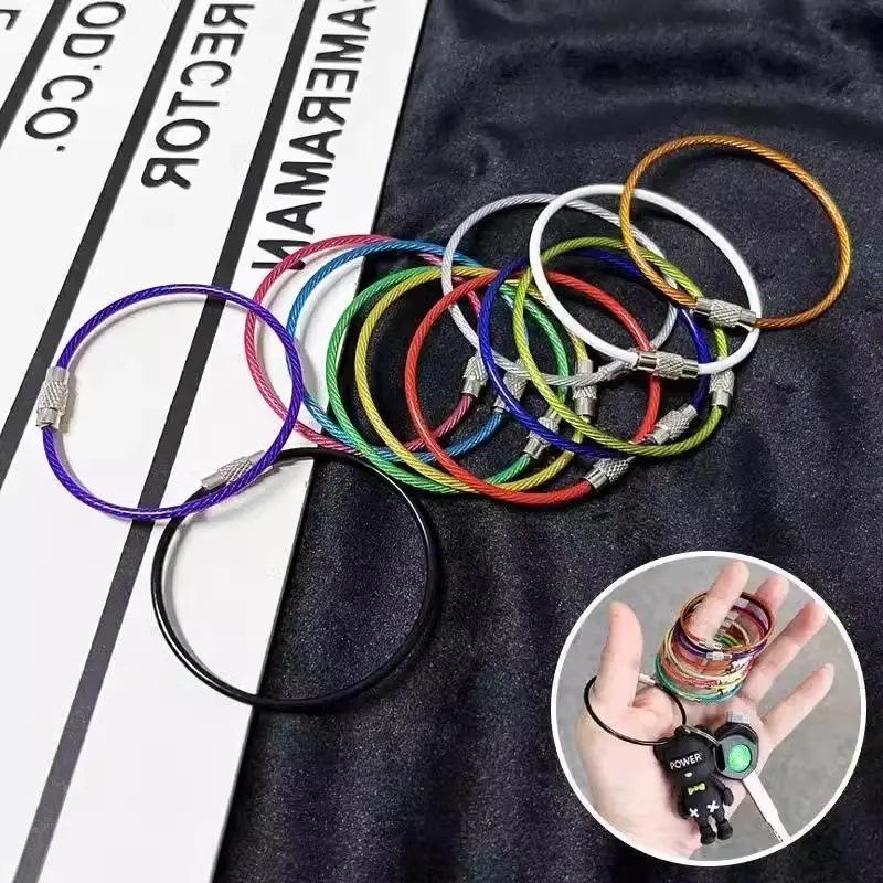 10-Pack Plastic-Coated Stainless Steel Anti-Lost Keychain Ropes with Free Shipping