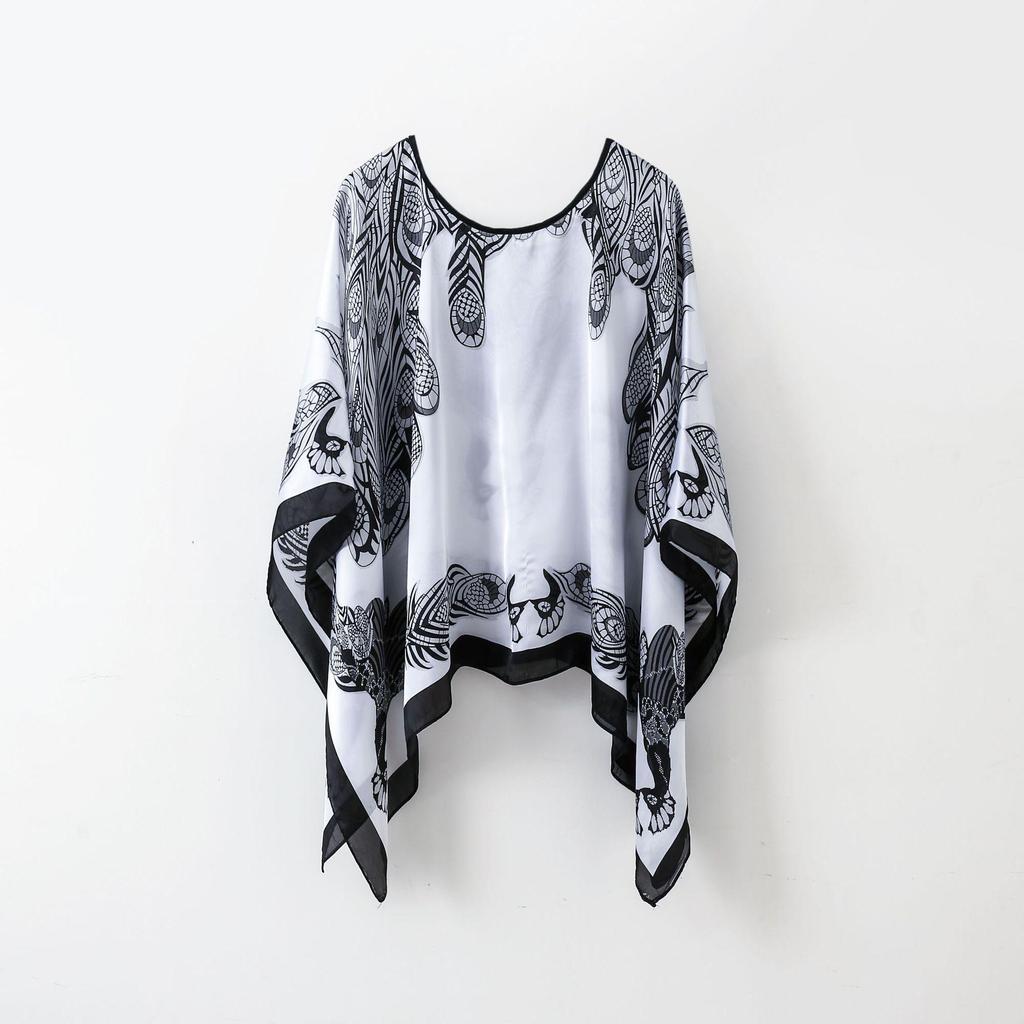 Женский весенне-летний шелковый шарф и солнцезащитная шаль-кардиган