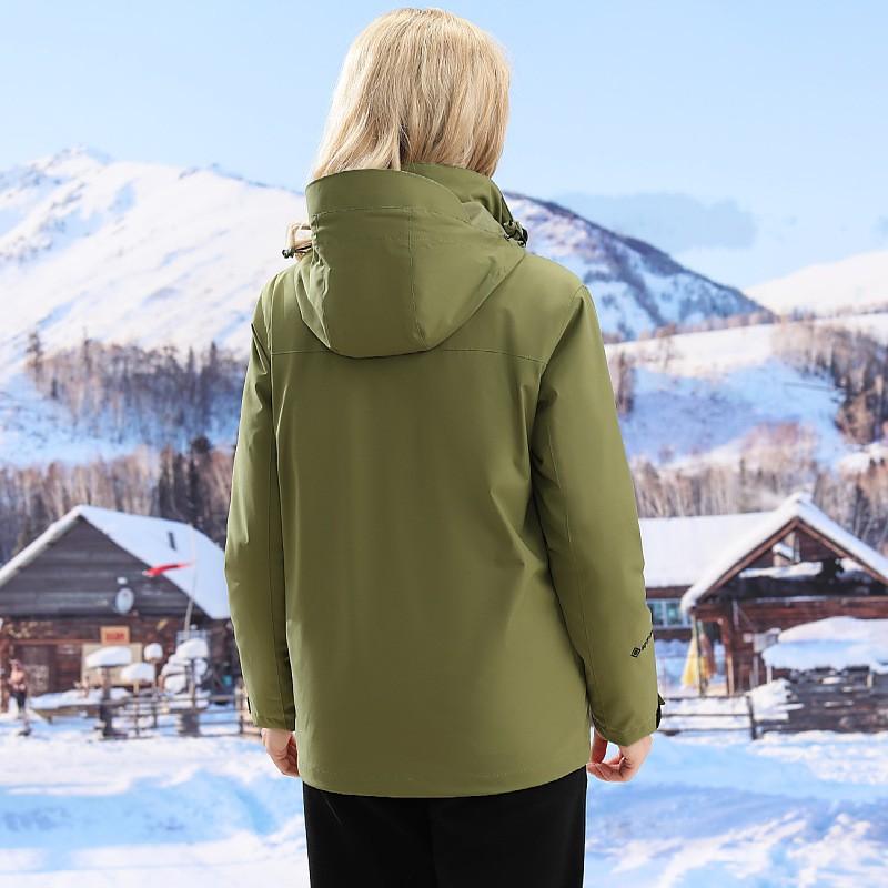 Men Women Winter 3-in-1 Waterproof Hiking Jacket With Removable Down Liner Outdoor Camping Shell