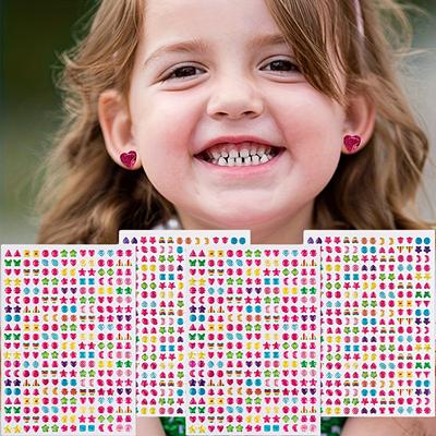 Липкие серьги 3D самоцветы наклейки блестящие кристаллы наклейки серьги для девочек гвоздь серьги принцесса макияж игрушки подарок 2 шт