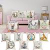 Happy Easter Bunny Eggs Sofa Pillow Case Cushion Cover Easter Decorations Easter Pillowcase