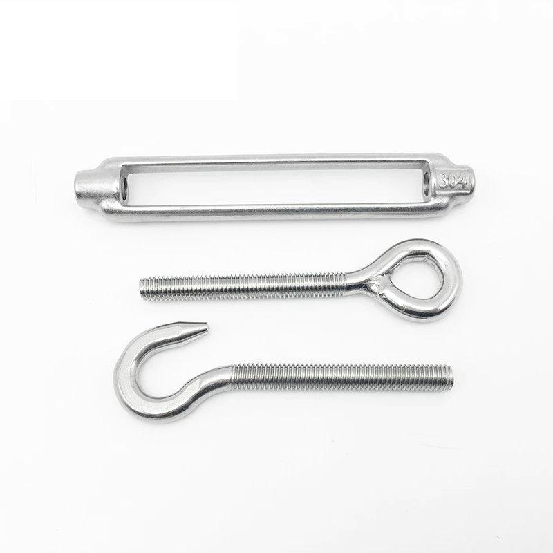 Stainless Steel 304 Adjust Chain Rigging Hooks & Eye OC OO CC Type Turnbuckle Wire Rope Tension Device
