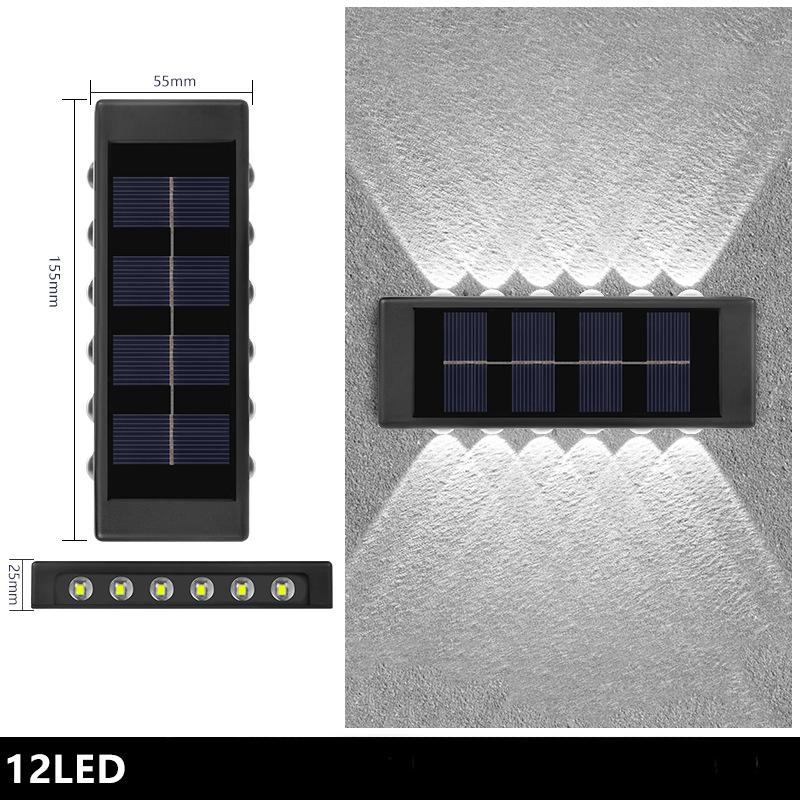 Уличные солнечные светодиодные настенные светильники водонепроницаемые светодиодные солнечные лампы вверх и вниз светящиеся светильники для сада балкона двора уличного декора лампы