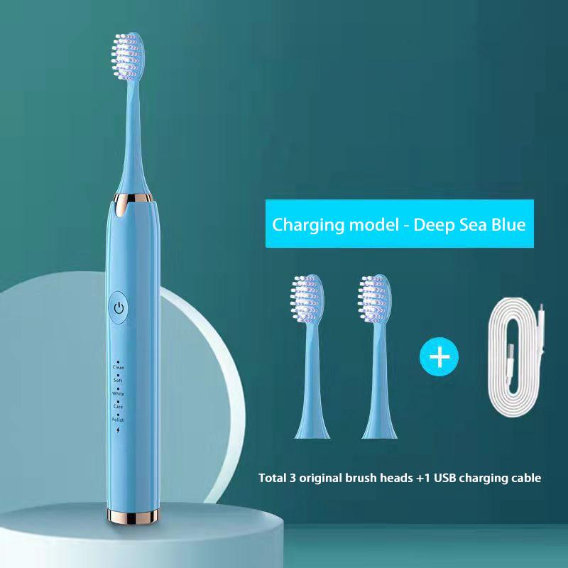 Electric Sonic Toothbrush 5 Speed Mode Soft Hair USB Rechargeable Waterproof Ultrasonic Whitening Tooth Brushes Replacement Head