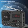Мини портативный FM-радиоприемник, многофункциональный радиоприемник, Bluetooth-динамик, рекордер со светодиодным дисплеем, переключение папок, TF-карта, воспроизведение U-диска