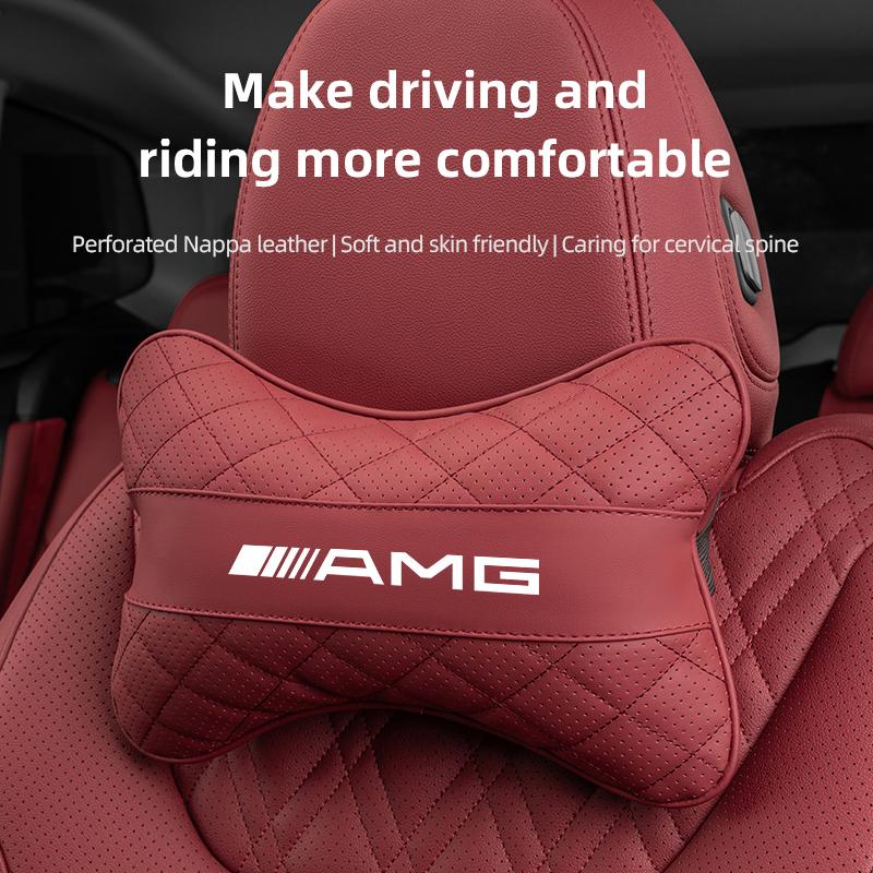 UMEG7 Car Seat Head Support Cushion Lumbar Pillow Interior Accessories For Mercedes Benz AMG Smart W205 C300 W203 W206 W108 W124 W126