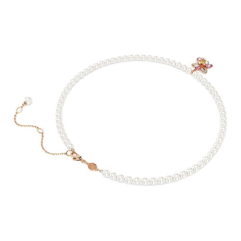 Swarovski Кристальный колье Idyllia с цветочным декором для мужчин и женщин, парная версия, розовый 5725739