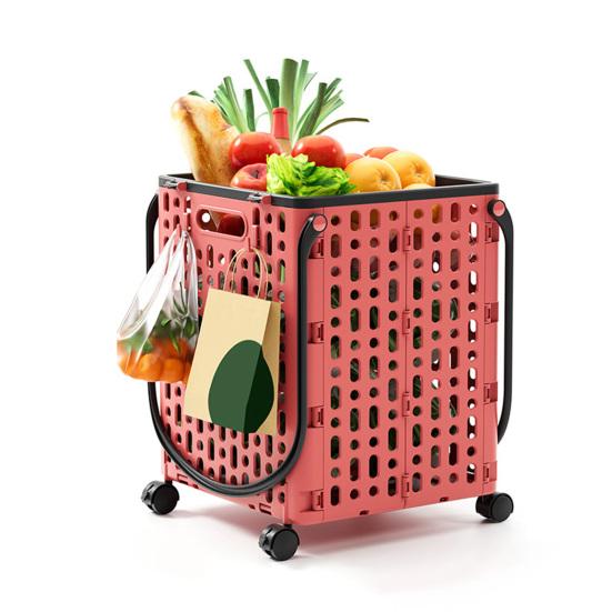 Yousheng Складная тележка для покупок Складная хозяйственная тележка с поворотными колесами на 360 градусов Легкая складная тележка на колесиках с крючками для продуктов