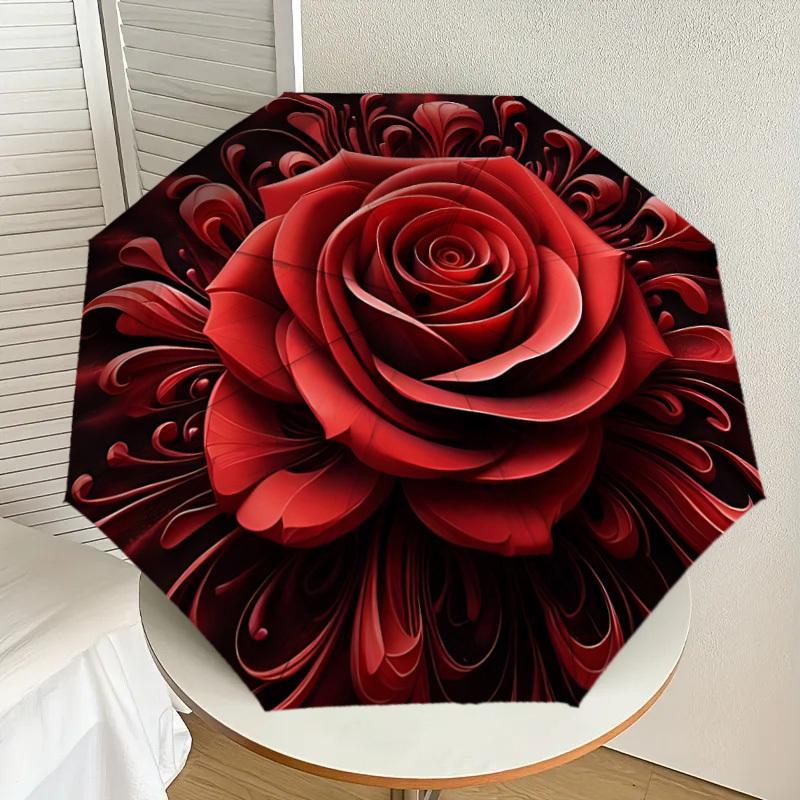 1PC Rose PetalsAutomatic Open/Close Umbrella with Windproof, 8-Rib Sturdy Canopy, Durable Ribs, Fashionable Design1286A