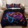 3pcs Colored GamePad Printed Bedding Set Cozy Comfortable Duvet Cover Set King Queen Twin Size Birthday Gift Bedroom Decoration