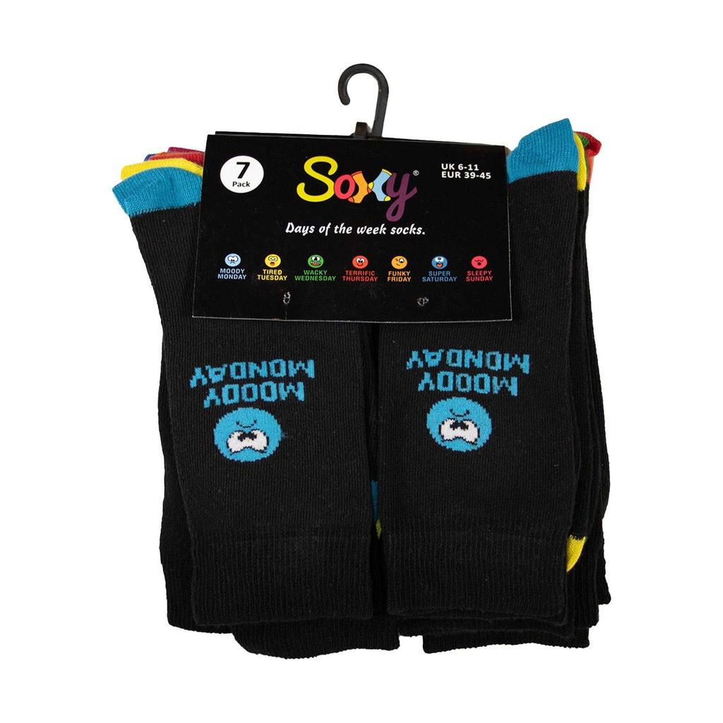 Soxy Childrens/Kids Mood Of The Week Novelty Socks (Pack of 7)
