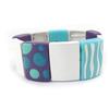 [K0205] - Designer Bracelet 'Coloring' Blue White Lilac