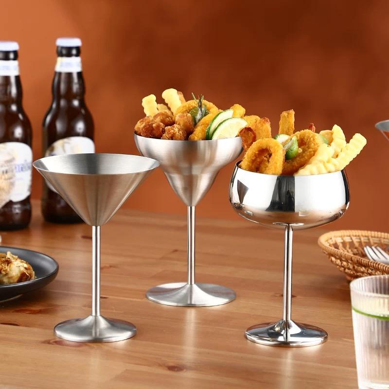 Бокал для коктейлей и вина из нержавеющей стали 304 на ножке – Мартини, Шампанское, Барный бокал