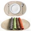 Inyahome-Oval Braided Nordic Plateds, Table Decor Mats для обеденных столов, Natural Fabric, Heat Resistant, Outdoor and Interior