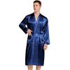 "Men's European and American Style Lightweight Silk-Feel Long Bathrobe - Large Size"