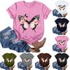 Women's Fashion Casual Printed Round Neck Pullover Short Sleeve T-Shirt Top