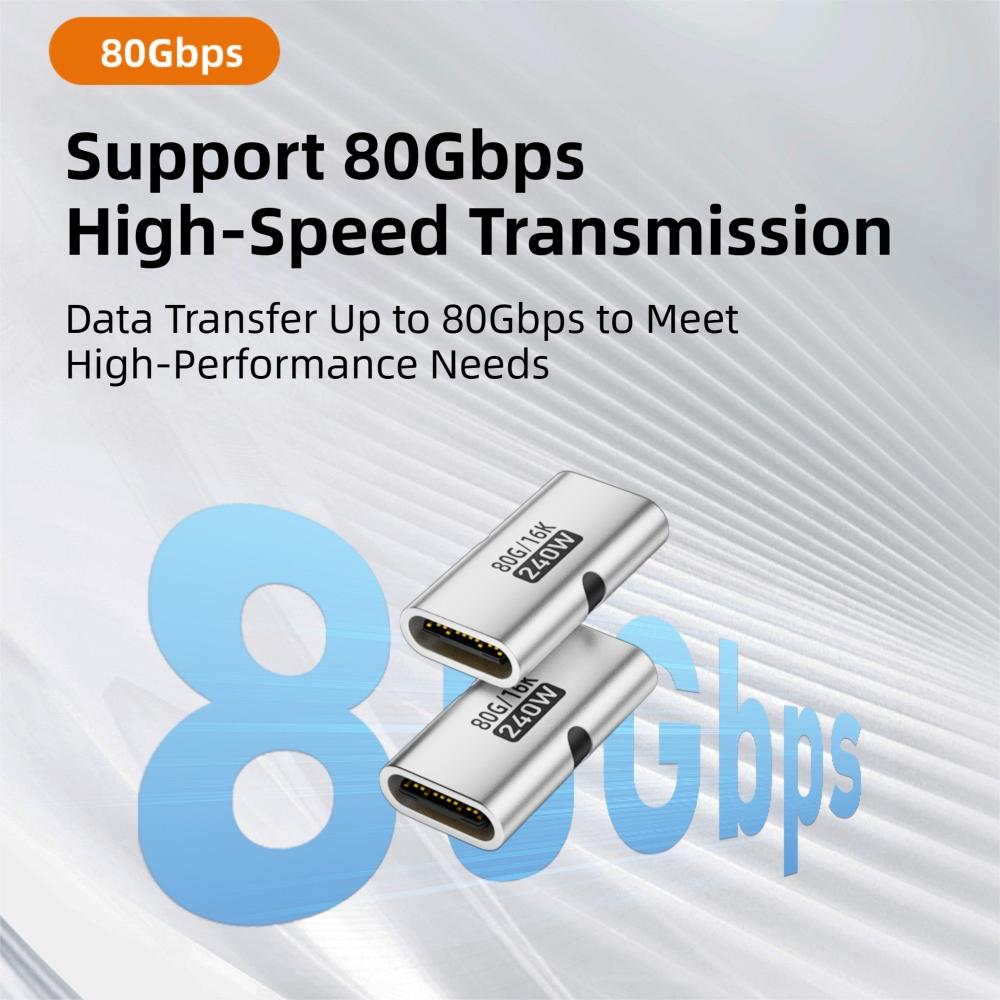 PD 3.1 240 Вт USB C Female-Female Конвертер 16K 60 Гц 80 Гбит/с Магнитный Адаптер Быстрая Зарядка Алюминиевый Сплав USB4 Type-C Удлинитель