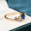 Простые модные кольца из синего циркония огранки «маркиз» для женщин, обручальное кольцо золотого цвета с короной, ювелирные украшения