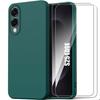 Protective Case - BOOLING - for Samsung Galaxy S25 Edge - Soft Silicone - Night Green - 2 Tempered Glasses