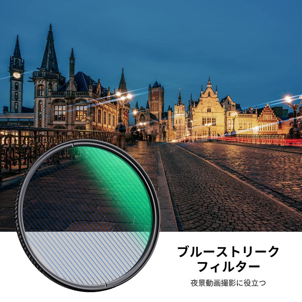 Concept 77mm Blue Streak Filter 28 Layer Coating Mildew Resistant Water Repellent Oil Repellent Scratch Prevention Thin Special Effects Filter Blue