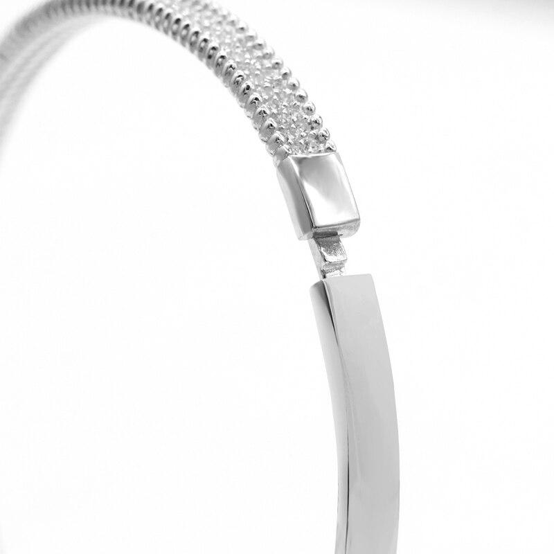 Настоящие браслеты из стерлингового серебра 925 пробы Браслеты 925 пробы с прозрачным кубическим фианитом для женщин Европейские браслеты из Дубая