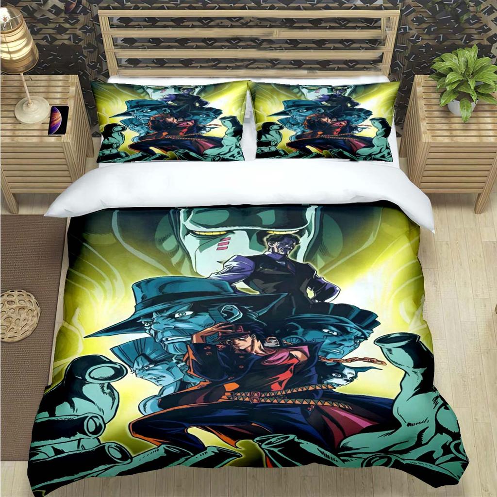 Популярный мультяшный комплект постельного белья с принтом J-Jojo’s Bizarre Adventure, набор постельных принадлежностей, комплект одеяла, для подростков, девочек, полуторный, одинарный, детский подарок