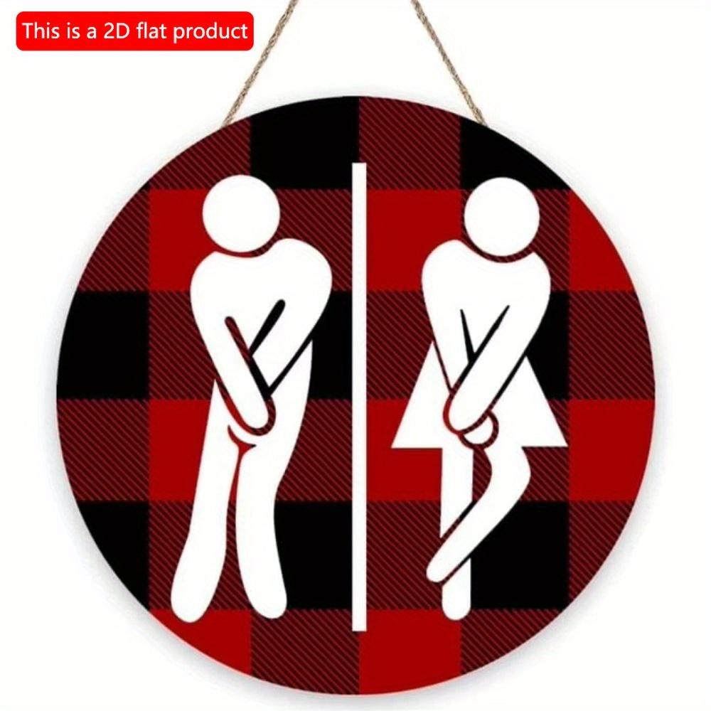 1 шт. 2d плоский круглый деревянный знак туалета - 20 см, домашний бизнес торговый центр бар ванная комната знак настенное украшение туалет, пожалуйста, мойте руки